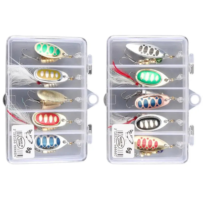Metal Spinner Fishing Lure Kit For Bass Trout Walleye