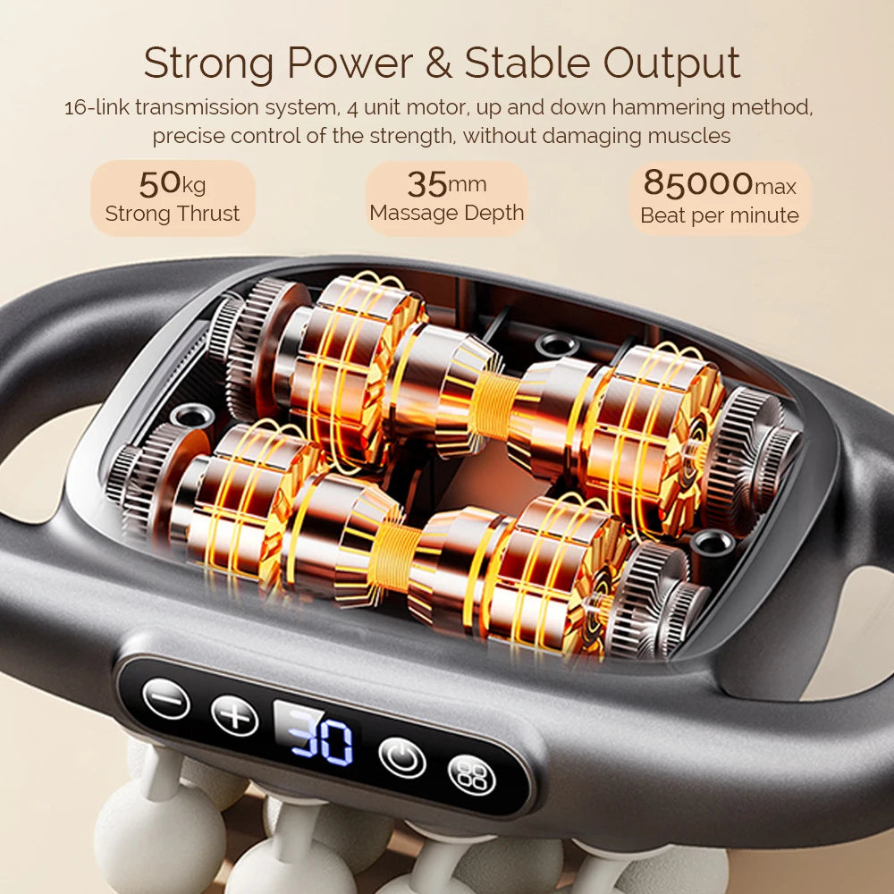 Foreverlily 16-Head High Frequency Vibration Massage Gun
