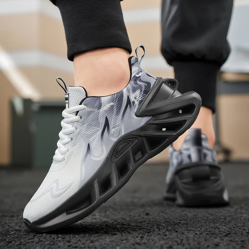 Breathable Mesh Lace Up Running Sneakers