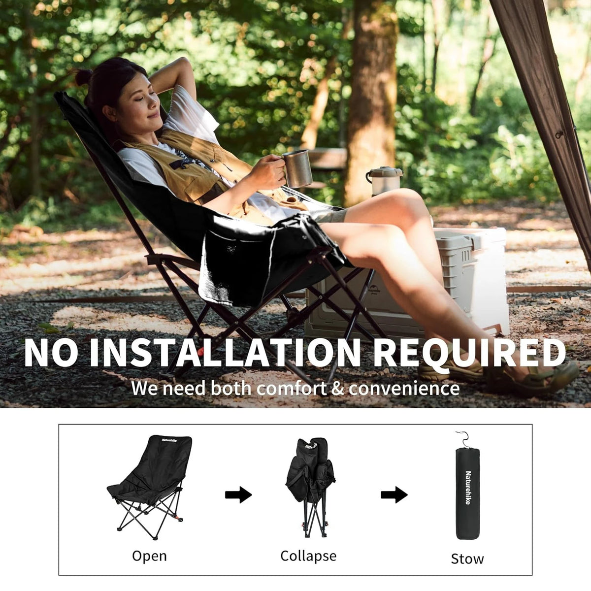 Naturehike 2 Position Adjustable Folding Camping Chair