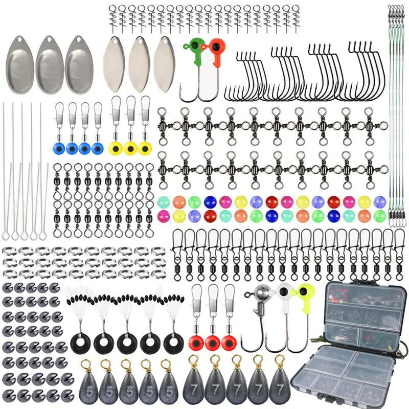 Fishing Tackle Box Set With Lures And Hooks