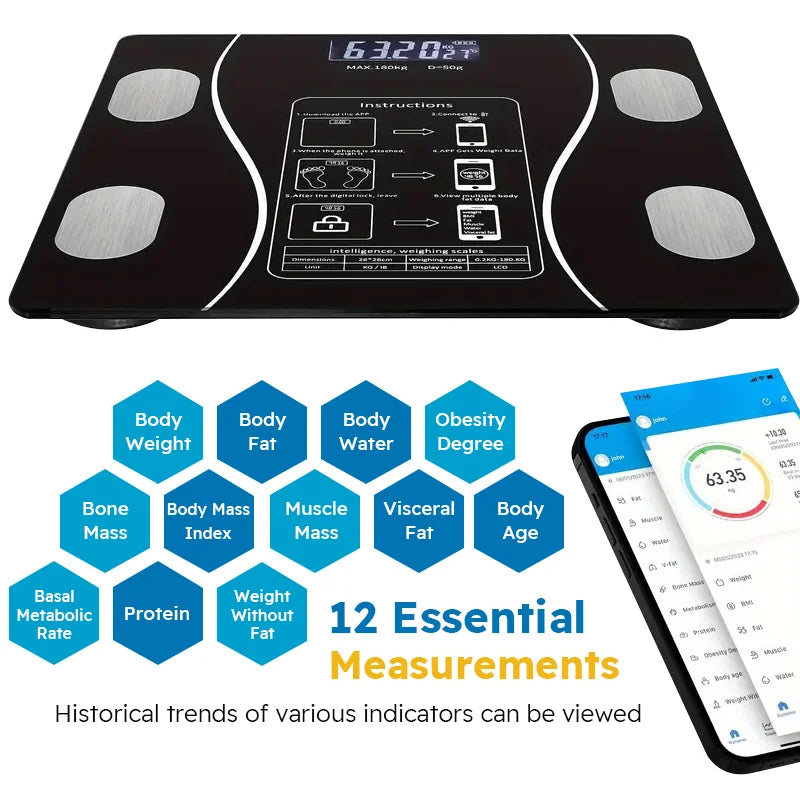 Smart Wireless Body Fat Scale Digital Analyzer