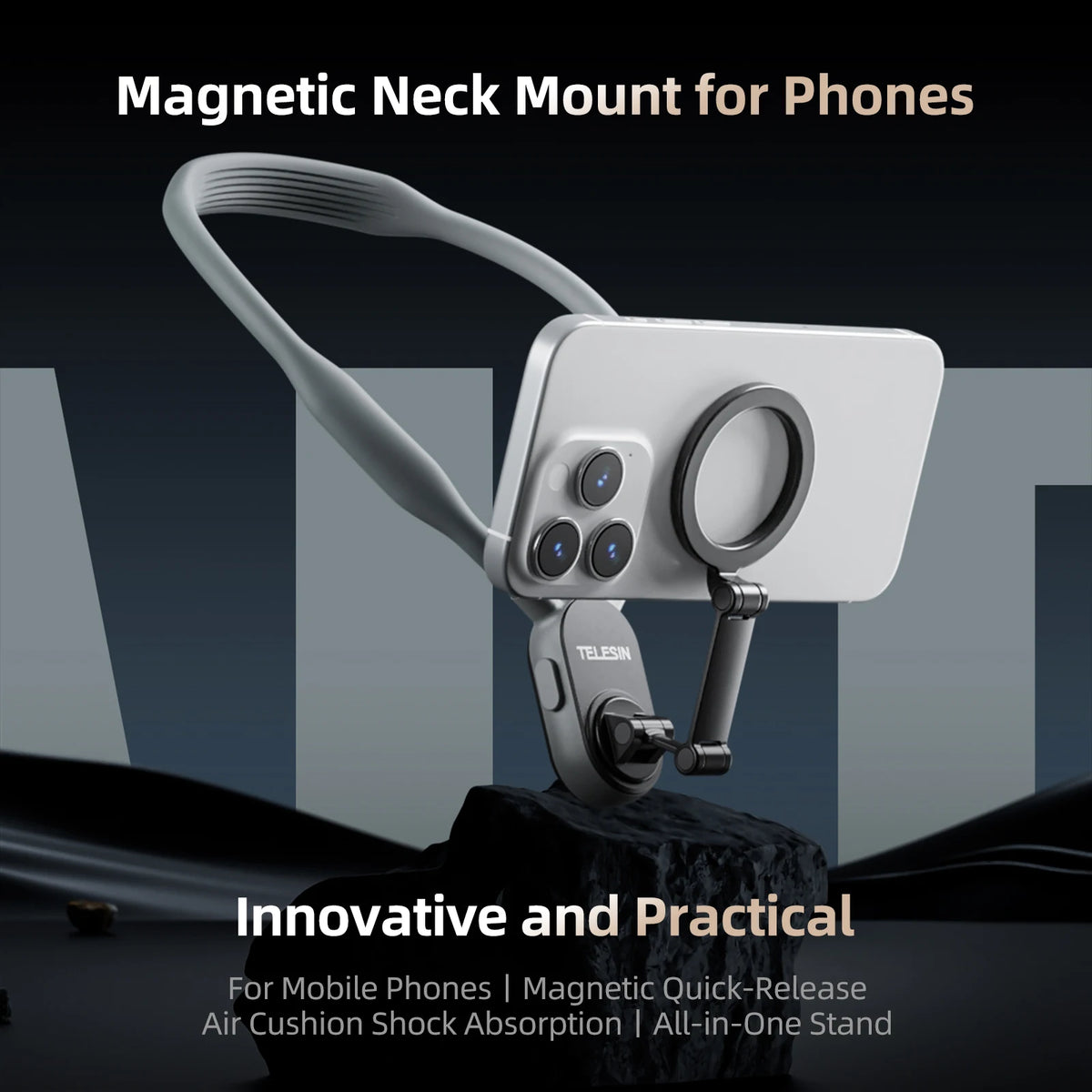 Telesin Silicone Magnetic Neck Mount Phone Stand