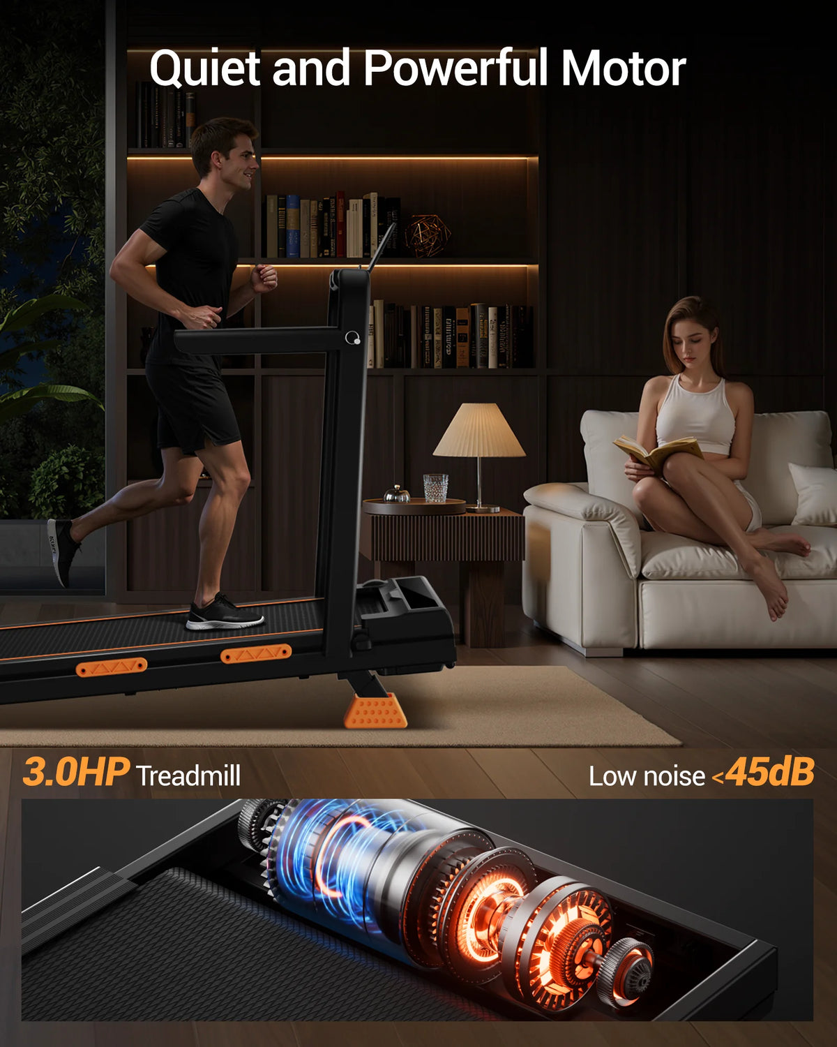 UMAY Foldable Walking Treadmill With Adjustable Incline