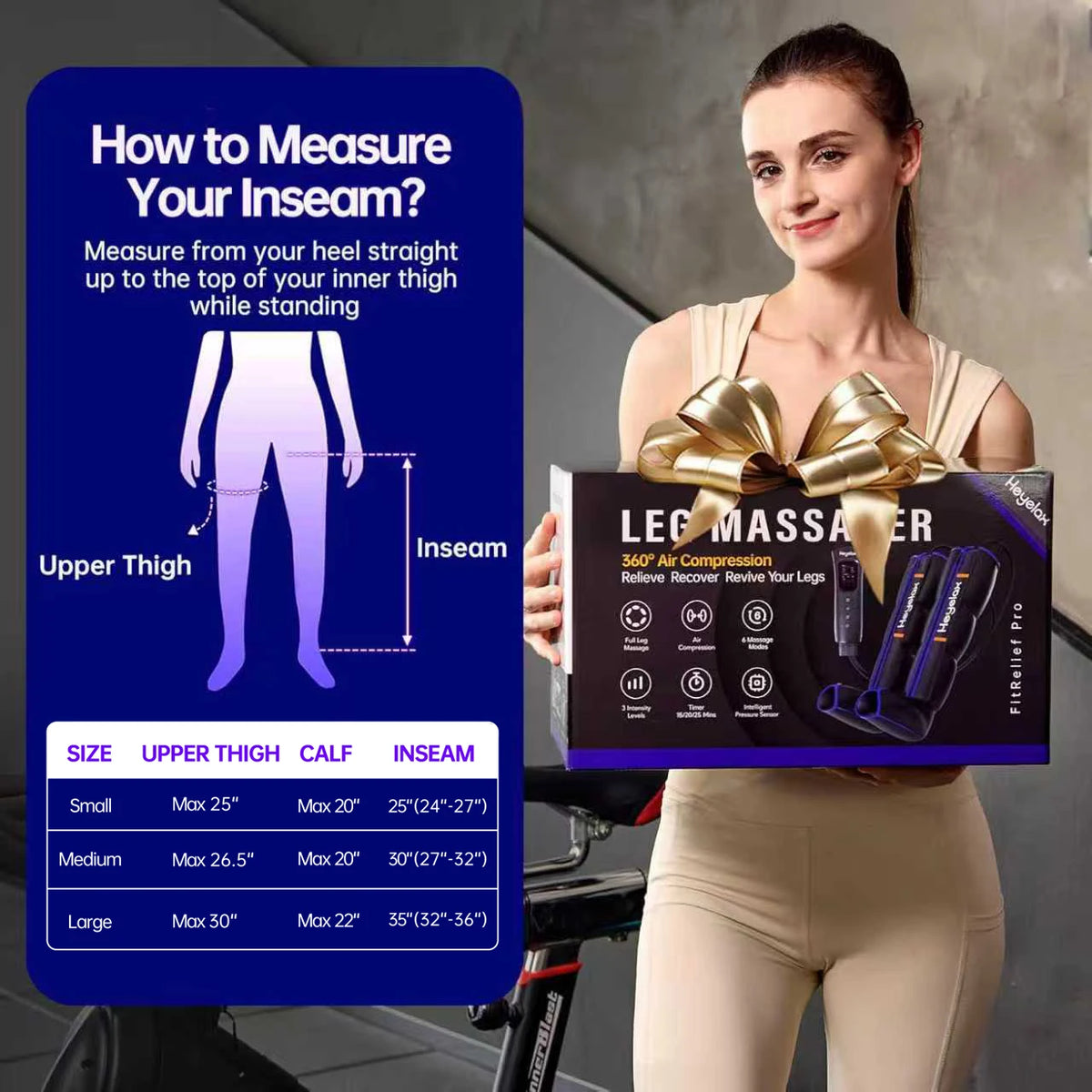 Heyelax 6 Mode Full Leg Air Compression Massager