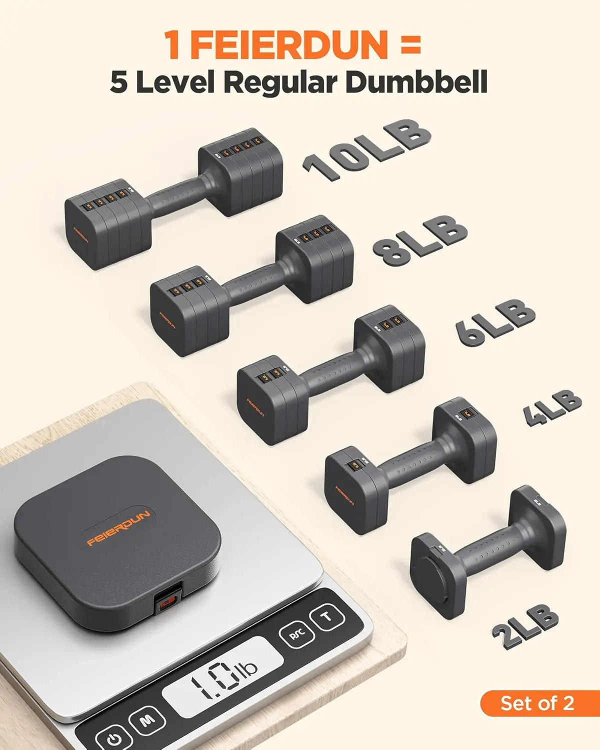 Fed Fitness Adjustable Dumbbells Set For Strength Training