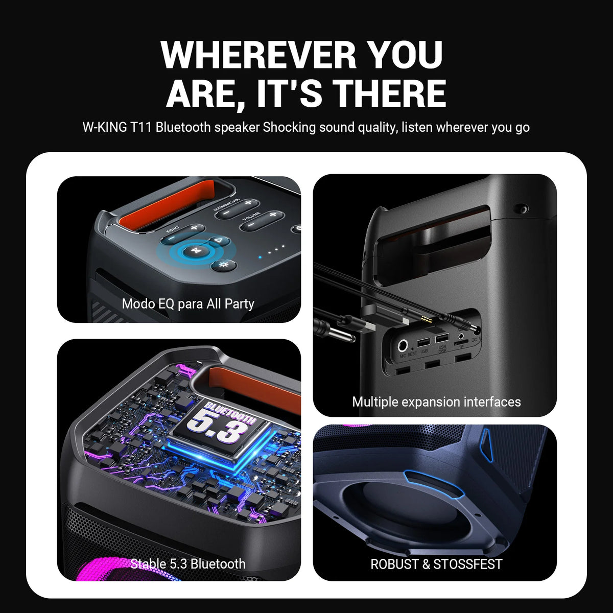 W-King T11 100W Bluetooth Speaker Waterproof
