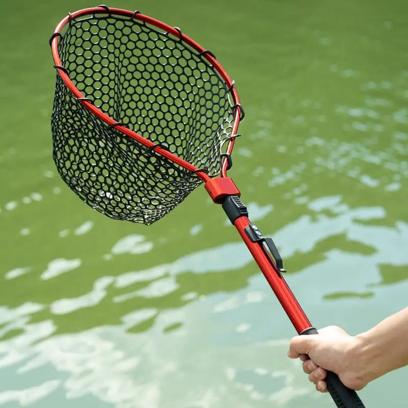 Folding Aluminum Fishing Net With Silicone Mesh And Handle