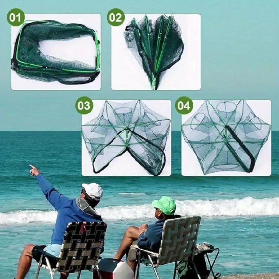 Foldable Fishing Trap Net For Catching Fish And Crabs