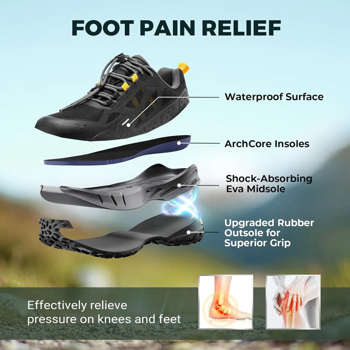 FitVille Waterproof Wide Hiking Shoes