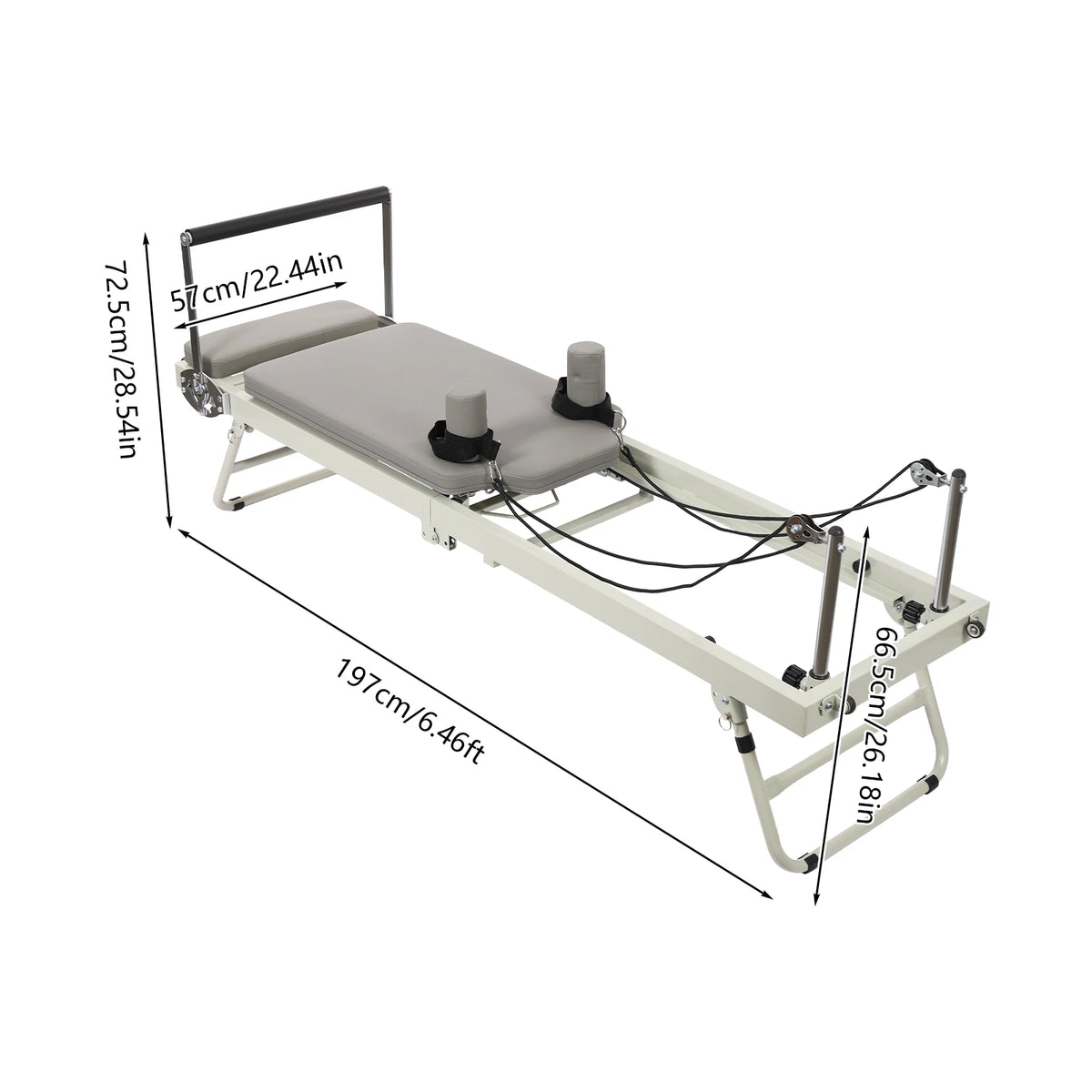 Foldable Pilates Reformer With Steel Frame