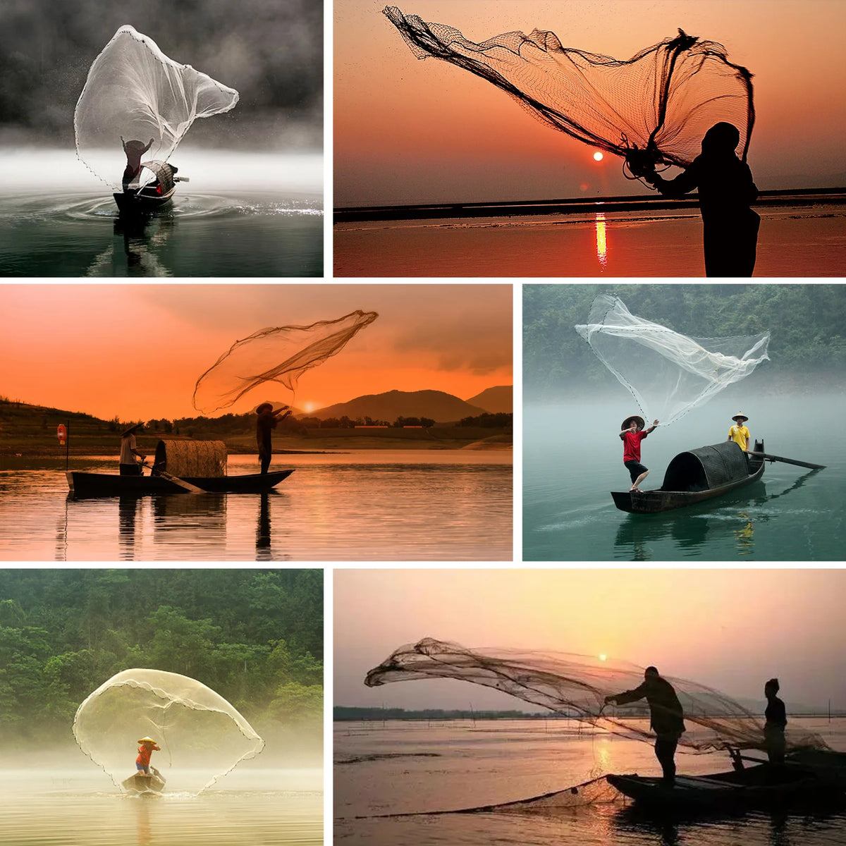 Easy Throw Hand Cast Fishing Net With Nylon Line
