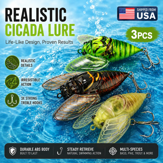 Kingdom 3pc Bionic Cicada Topwater Fishing Lure