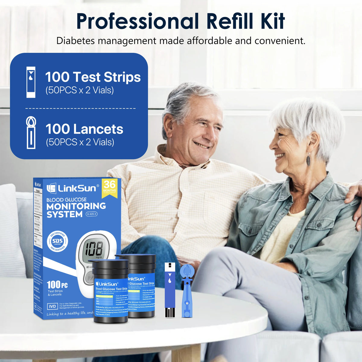 Linksun Digital Blood Glucose Meter Kit