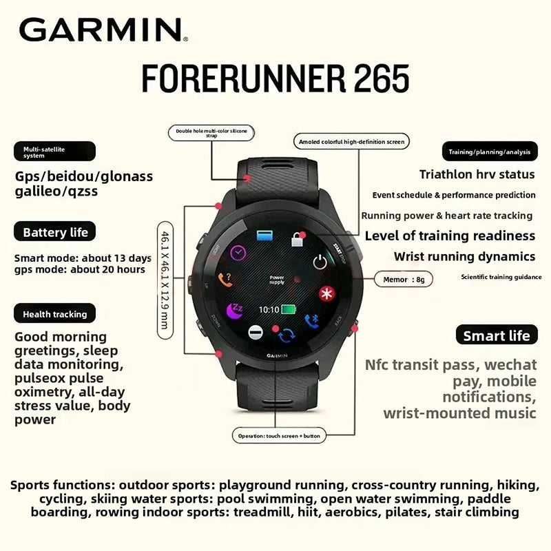 Garmin Forerunner 265 Gps Smartwatch Amoled Display