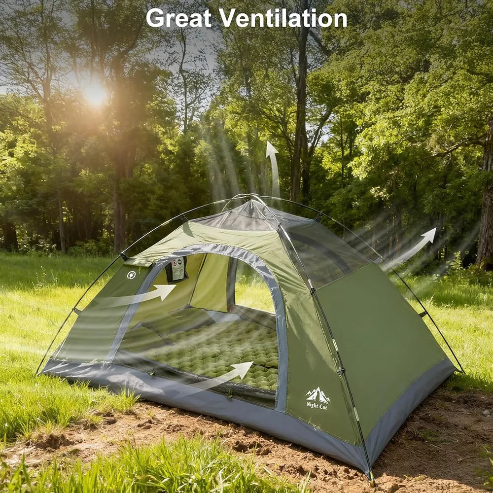 Night Cat Waterproof Double Layer Camping Tent