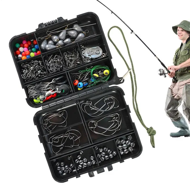 Fishing Tackle Box Set With Lures And Hooks