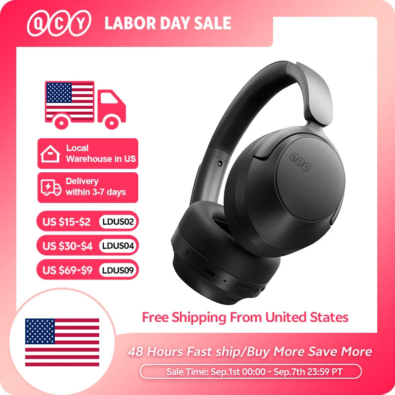 QCY H3S Wireless Headphones With Adaptive ANC