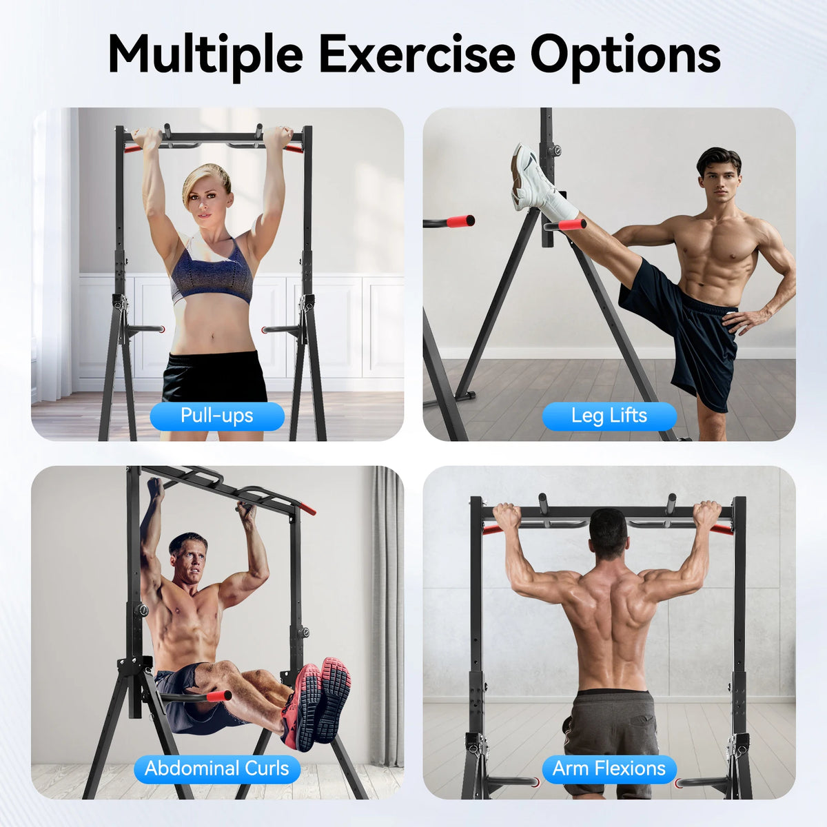 Adjustable Foldable Pull Up Bar Home Gym Station