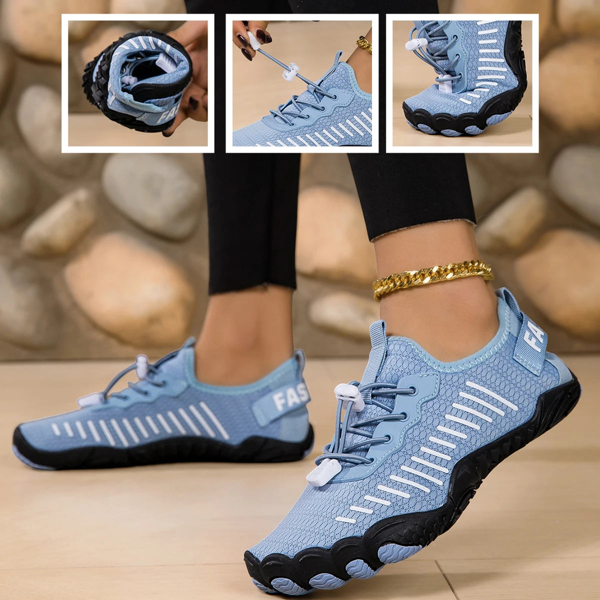 Quick Dry Barefoot Water Shoes With Breathable Mesh Grip