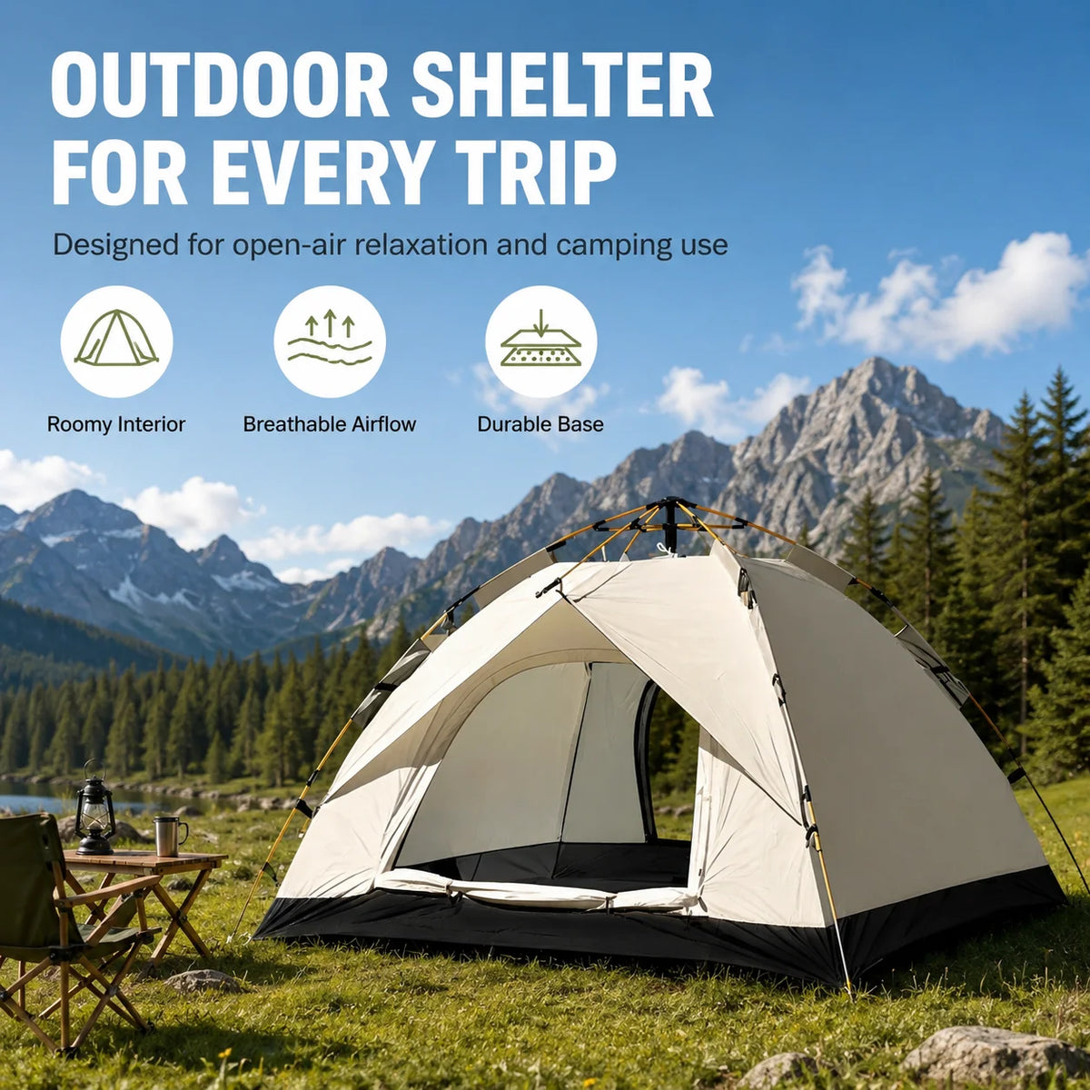 Tribenest Windproof Pop Up Outdoor Camping Tent