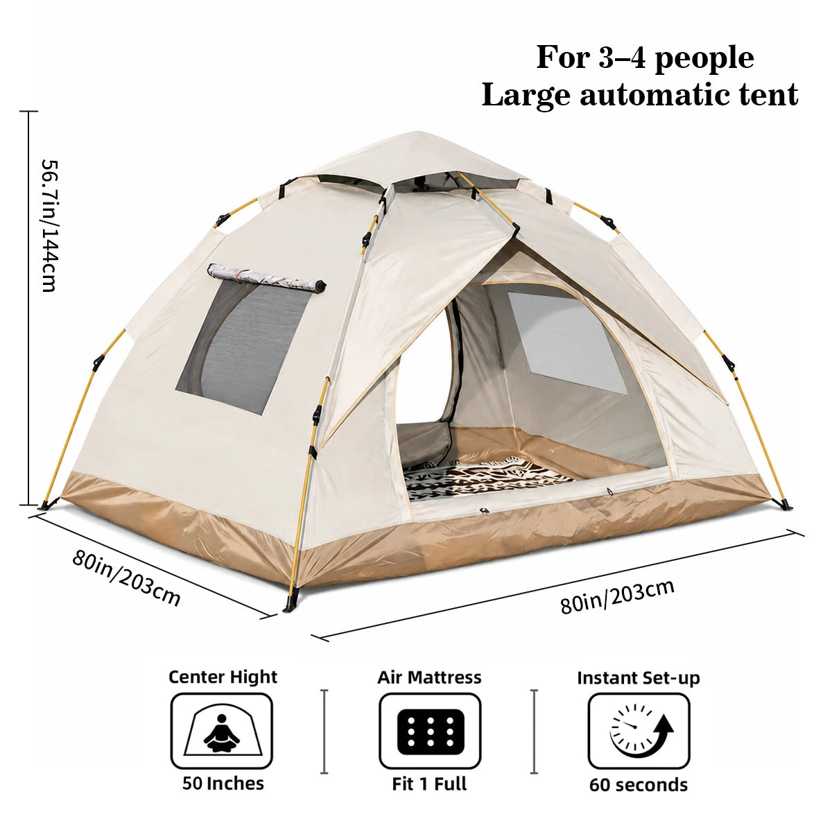 Tribenest Windproof Pop Up Outdoor Camping Tent