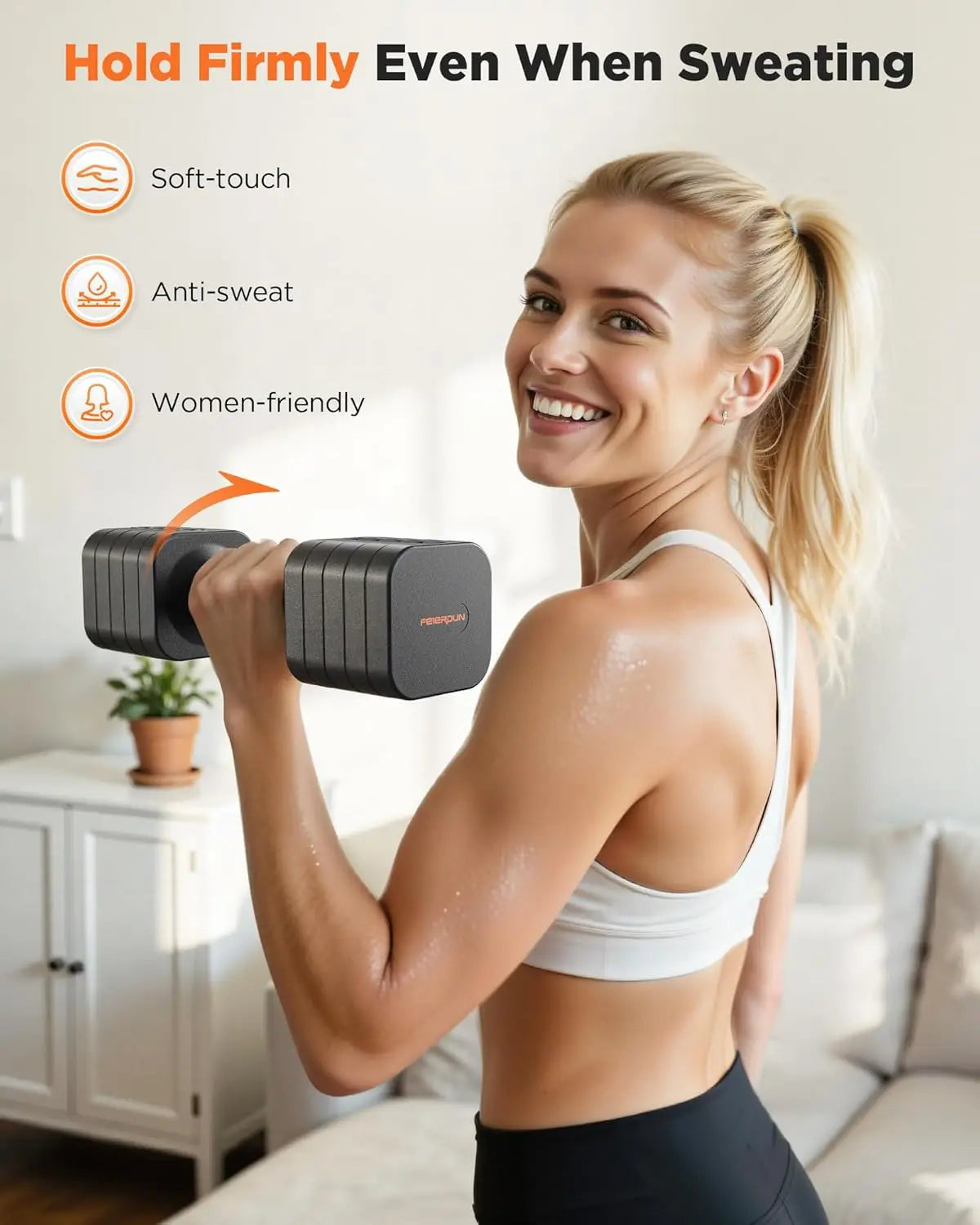 Fed Fitness Adjustable Dumbbells Set For Strength Training