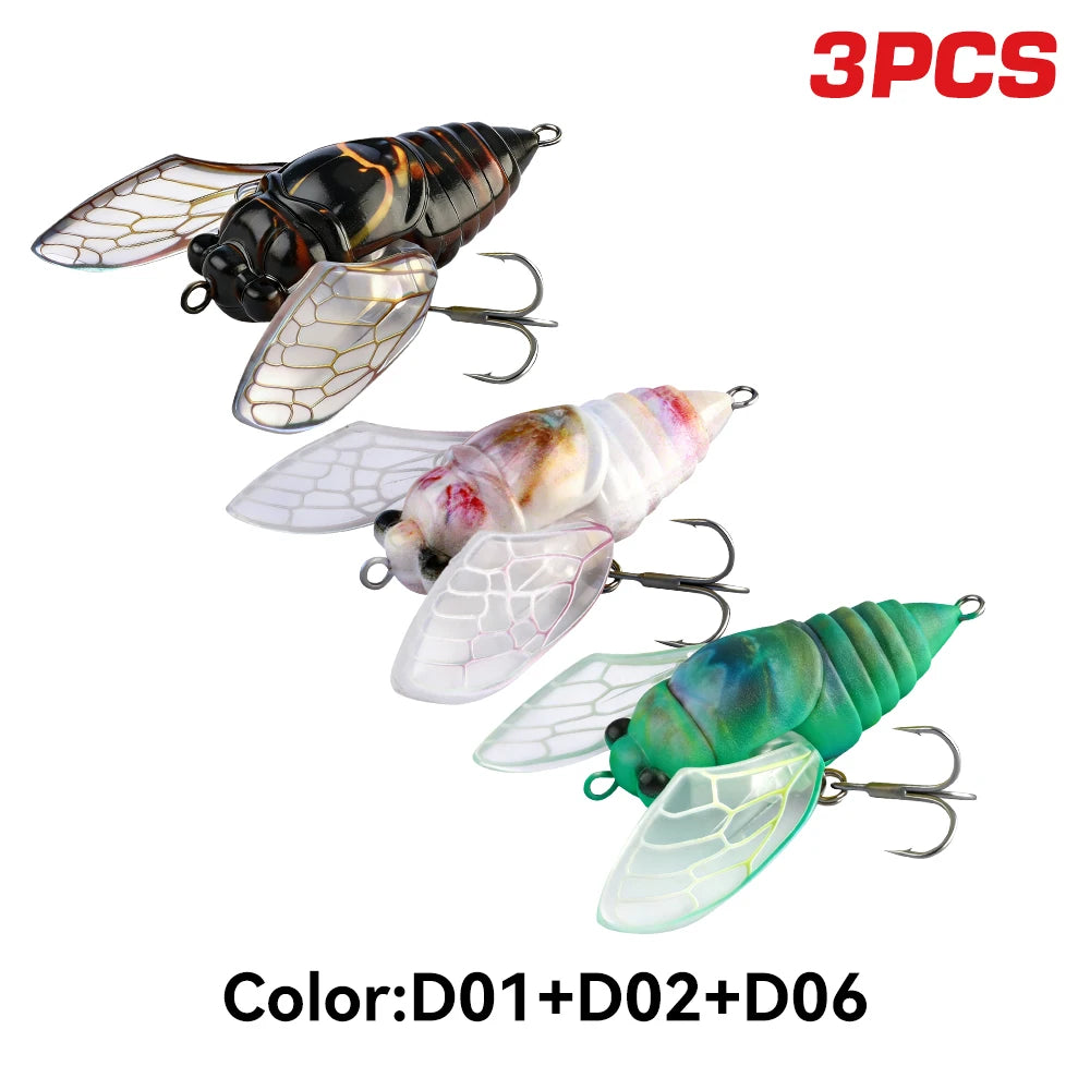 Kingdom 3pc Bionic Cicada Topwater Fishing Lure