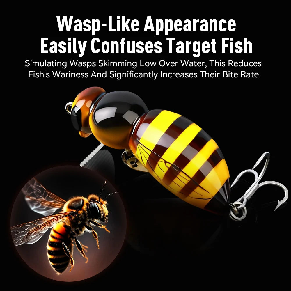 Kingdom 3Pcs Wasp Minnow Topwater Fishing Lure