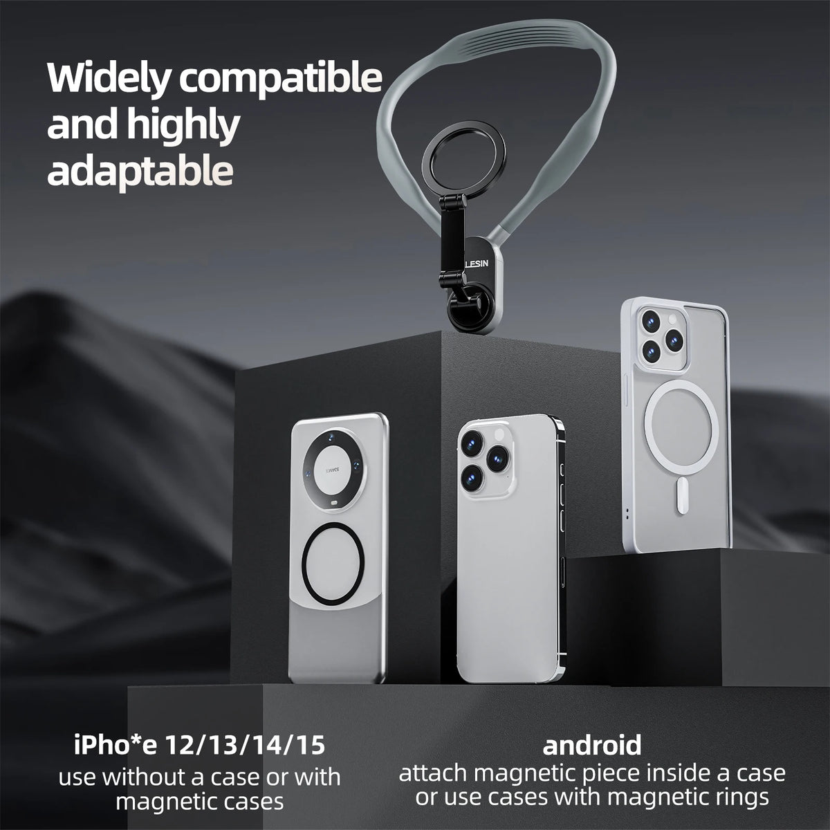 Telesin Silicone Magnetic Neck Mount Phone Stand
