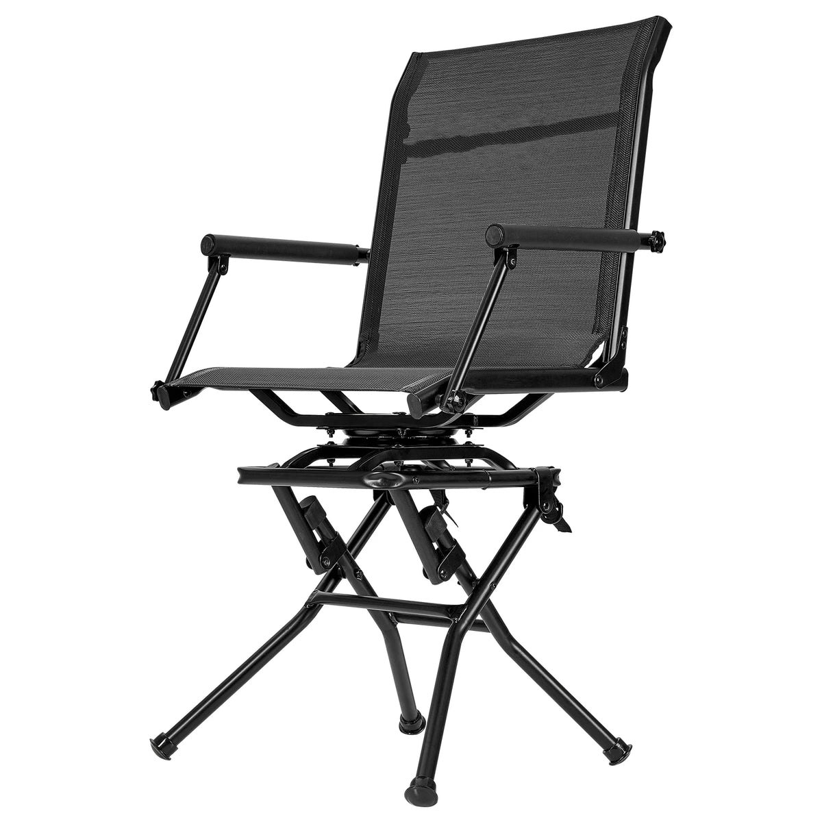 Foldable Swivel Hunting Chair With Armrest And Carry Strap