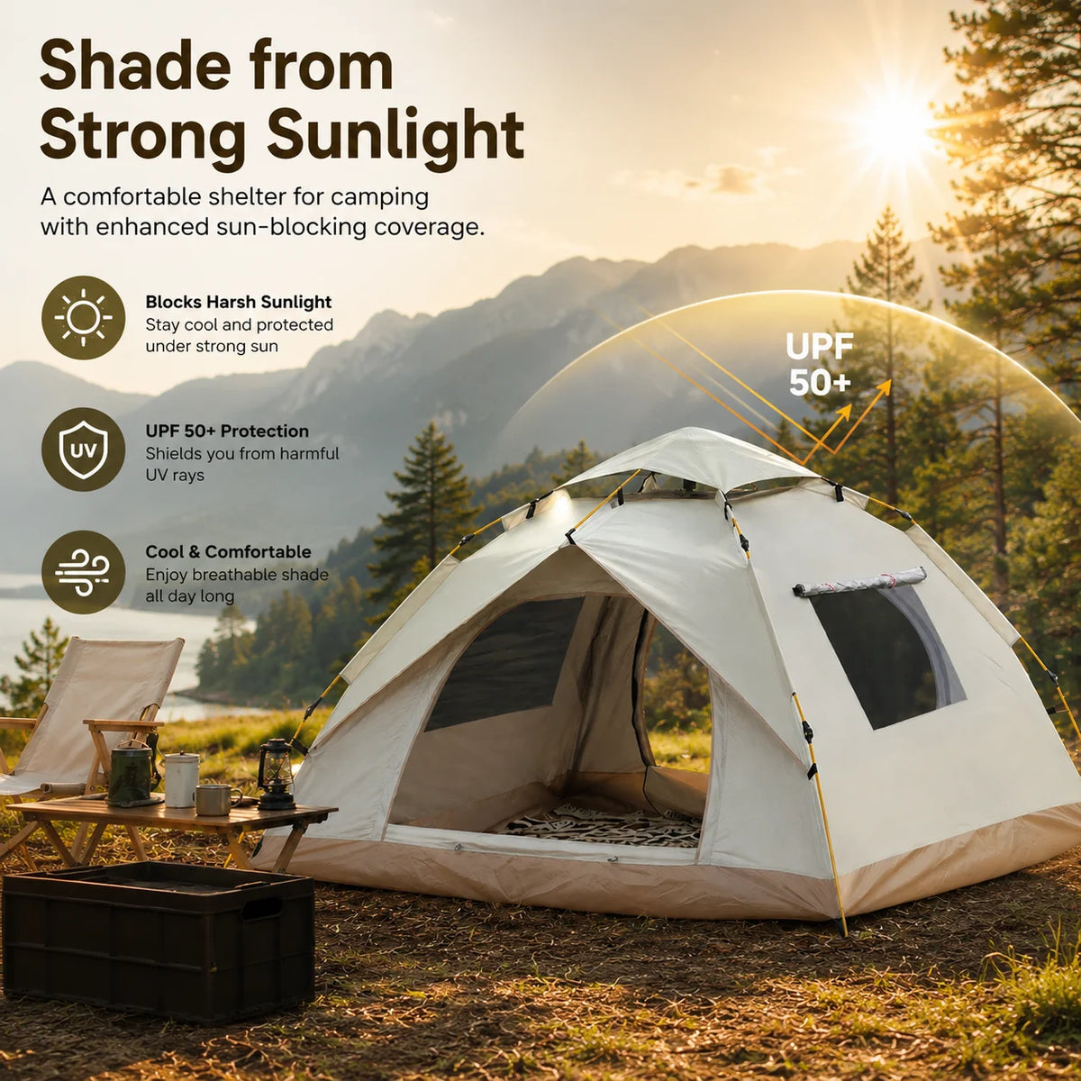 Tribenest Windproof Pop Up Outdoor Camping Tent