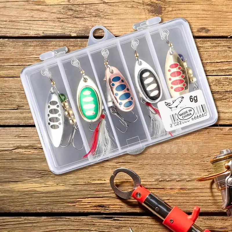 Metal Spinnerbait Lure Kit With Tackle Box For Fishing