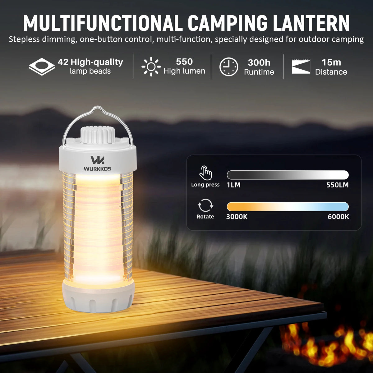 Wurkkos CL01 Rechargeable LED Camping Lantern With Power Bank