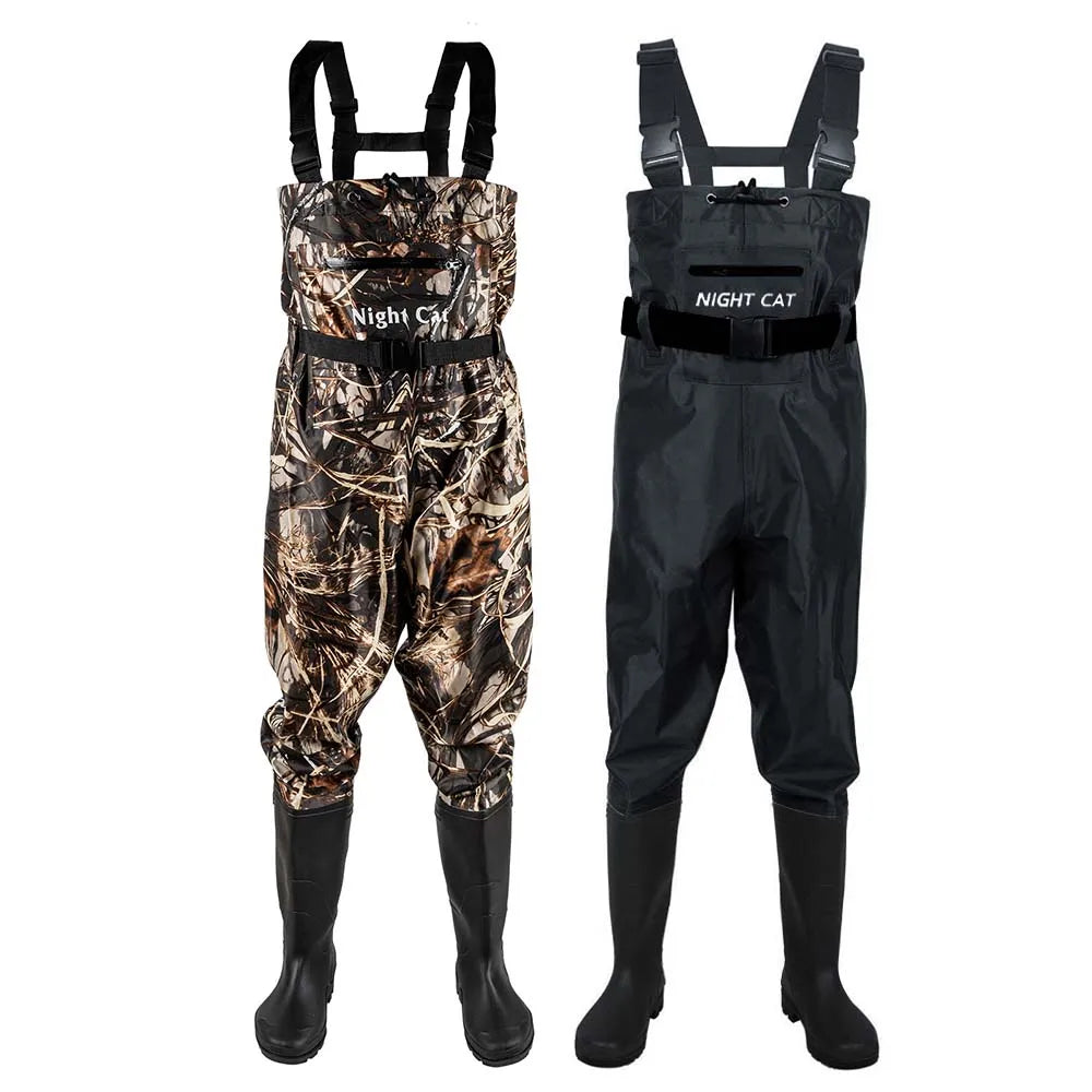 Heavy Duty Waterproof Chest Waders With Boots For Fishing