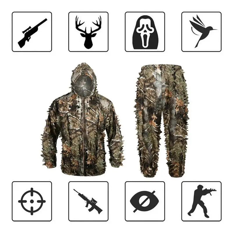 Premium 3D Ghillie Camouflage Hunting Suit