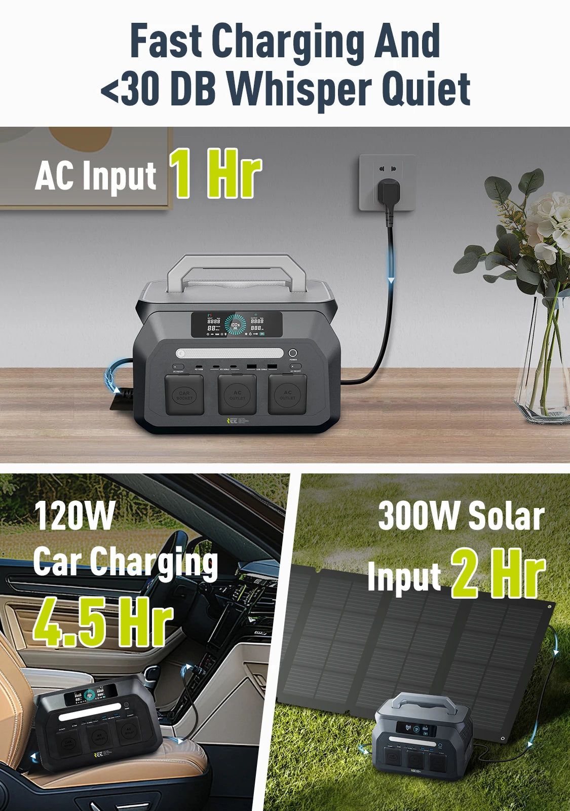 IEE Portable Power Station 512Wh 800W Generator